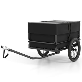 Heavy-Duty Bike Cargo Trailer, 220 LBS Metal Bicycle Wagon Cart with Universal Hitch, 16" All-Terrain Tires & Waterproof Bag for Camping Shopping