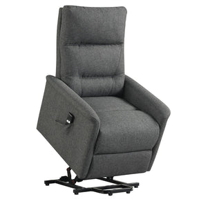 Power Lift Recliner Chair for Elderly, Electric Fabric Recliner Sofa with Remote Control, Side Storage Pocket & Retractable Footrest for Living Room
