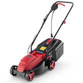 12 AMP 14" Electric Push Lawn Mower 2-in-1 Walk-Behind Lawnmower with Collection Box, 3 Adjustable Height Position