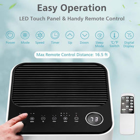 10000 BTU 3-in-1 Quiet AC Unit Portable Air Conditioner with Fan & Dehumidifier, Sleep Mode