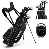 Men's Right Hand Complete Golf Clubs Set, 10 Pieces Golf Club Package Set with 460CC Alloy Driver, Fairway Wood, Putter & Golf Stand Bag