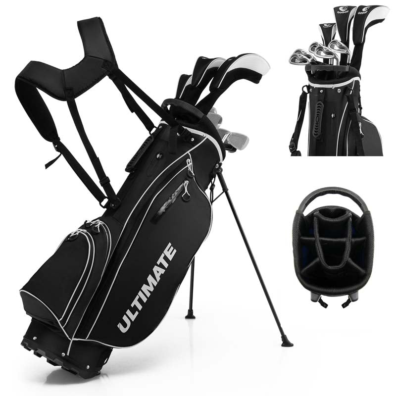 10 Pieces Men's Complete Golf Clubs Package Set Right Hand