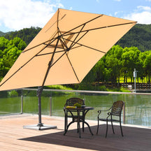 10 x 13FT Patio Umbrella Outdoor Rectangular Cantilever Umbrella for Market, Hanging Offset Umbrella with 360° Rotation