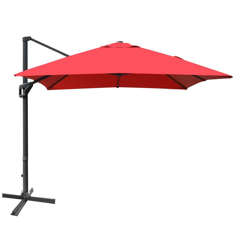 10 x 13FT Patio Umbrella Outdoor Rectangular Cantilever Umbrella for Market, Hanging Offset Umbrella with 360° Rotation
