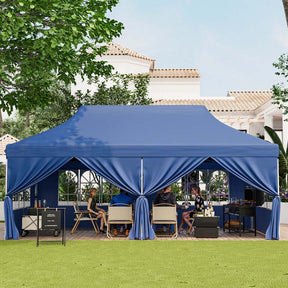 10 x 20 FT Instant Setup Pop Up Canopy w/6 Sidewalls Windows & Carrying Bag, Portable Outdoor Canopy Tent for Party Wedding