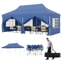 10 x 20 FT Instant Setup Pop Up Canopy w/6 Sidewalls Windows & Carrying Bag, Portable Outdoor Canopy Tent for Party Wedding