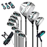 11 Pcs Men's Complete Golf Club Package Set Right Handed with 460CC #1 Driver,#3 Fairway,#5 Hybrid,#5,#6,#7,#8,#9,#S & #P Irons, Putter