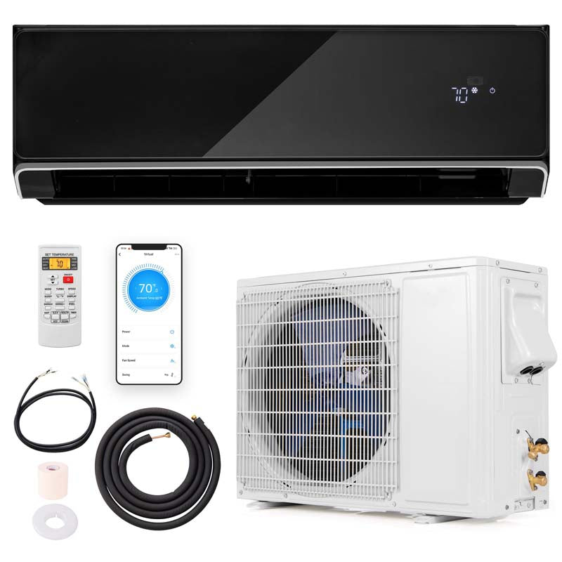12000BTU Alexa Wifi Enabled Mini Split Air Conditioner & Heater, 22 SEER2 208-230V Wall-Mounted Ductless Inverter AC Unit with Heat Pump & Installation Kit