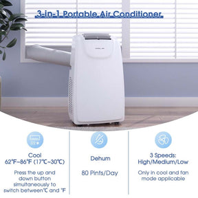 12000 BTU Portable Air Conditioner with Remote Control Cooling Fan Dehumidifier