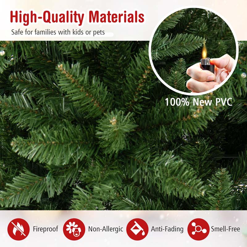 12 FT Pre-Lit Artificial Christmas Tree, Tall Hinged Xmas Tree with Quick Power Connector, 2125 Lush Branch Tips, 800 Warm White LED Lights