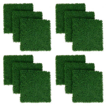 12Pcs 20" x 20" Faux Green Moss Panels, Artificial Grass Wall Panels w/X-shaped Structure, Greenery Wall Backdrop for Backyard Porch