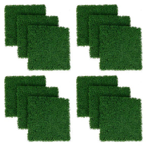 12Pcs 20" x 20" Faux Green Moss Panels, Artificial Grass Wall Panels w/X-shaped Structure, Greenery Wall Backdrop for Backyard Porch