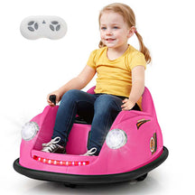 12V Bumper Car for Toddler 2-5 Years Old, Battery Powered Baby Bumping Toy Electric Kids Ride on Bumper Car with Bright LED Lights