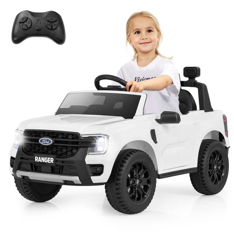 12V Licensed Ford Ranger Kids Ride on Car, Battery Powered Electric Vehicle Toy Car w/ Remote Control, Storage Basket, Music