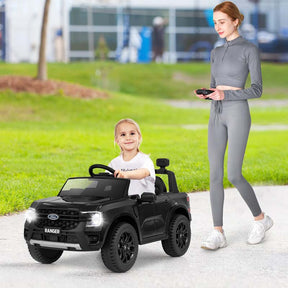 12V Licensed Ford Ranger Kids Ride on Car, Battery Powered Electric Vehicle Toy Car w/ Remote Control, Storage Basket, Music