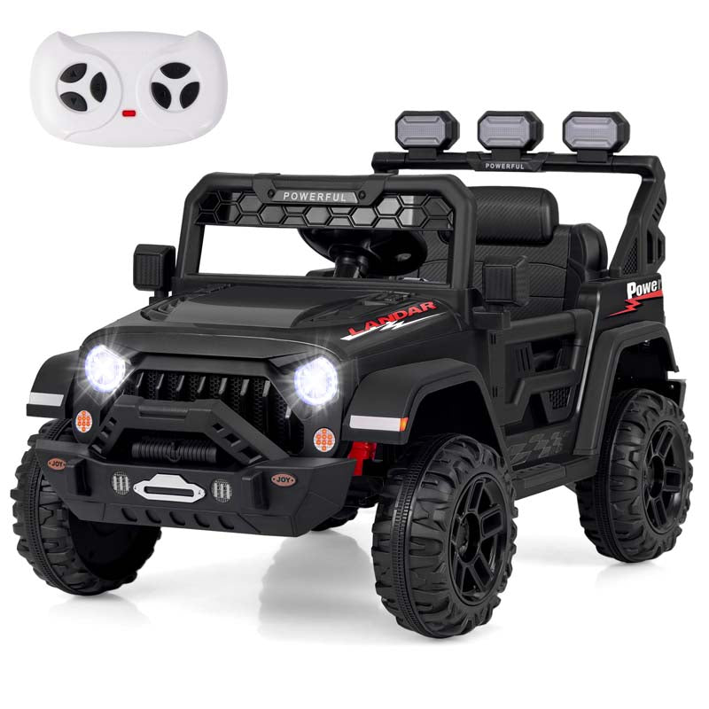 12V Electric Kids Ride on Truck, Battery Powered Kids Toy Car with Remote Control, 3 Speed & Spring Suspension, Music