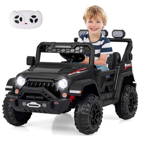 12V Electric Kids Ride on Truck, Battery Powered Kids Toy Car with Remote Control, 3 Speed & Spring Suspension, Music