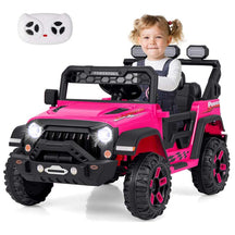 12V Electric Kids Ride on Truck, Battery Powered Kids Toy Car with Remote Control, 3 Speed & Spring Suspension, Music