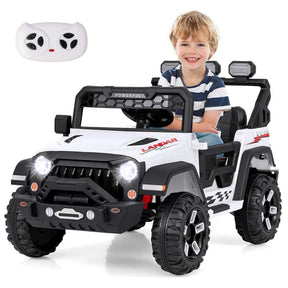 12V Electric Kids Ride on Truck, Battery Powered Kids Toy Car with Remote Control, 3 Speed & Spring Suspension, Music