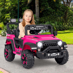 12V Electric Kids Ride on Truck, Battery Powered Kids Toy Car with Remote Control, 3 Speed & Spring Suspension, Music