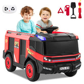 12V Kids Ride on Fire Truck, 2-Seater Battery Powered Fire Car Kids Electric Vehicle Ride on Toy with Remote Control, Water Gun, Extinguisher