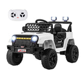 12V Kids Ride On Truck with LED Lights & Music, Belt, Spring Suspension, Battery Powered Toddler Electric Vehicle Motorized Electric Toy Car