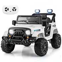 12V Kids Ride on Truck Car with Threaded Wheels, 3 Speeds Battery Powered Electric Vehicle Toy Car for Boys & Girls 3+