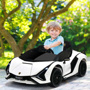 12V Licensed Lamborghini Sian FKP 37 Kids Ride-On Car with Remote, Electric Toy Roadster Carbon Fiber Textured for Toddler