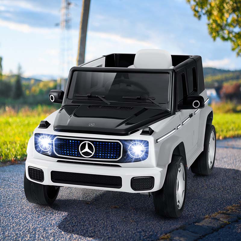 12V 4WD Licensed Mercedes-Benz EQG Kids Ride On Car, Battery Powered Electric Toy Car with Remote Control, Music