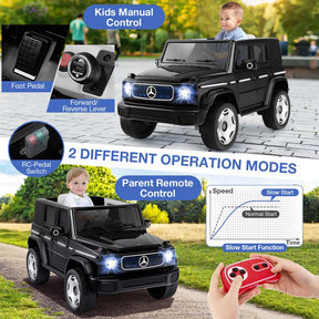 12V 4WD Licensed Mercedes-Benz EQG Kids Ride On Car, Battery Powered Electric Toy Car with Remote Control, Music