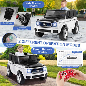 12V 4WD Licensed Mercedes-Benz EQG Kids Ride On Car, Battery Powered Electric Toy Car with Remote Control, Music