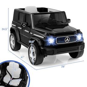 12V 4WD Licensed Mercedes-Benz EQG Kids Ride On Car, Battery Powered Electric Toy Car with Remote Control, Music