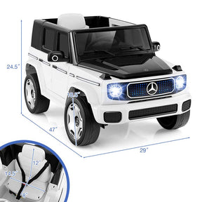 12V 4WD Licensed Mercedes-Benz EQG Kids Ride On Car, Battery Powered Electric Toy Car with Remote Control, Music