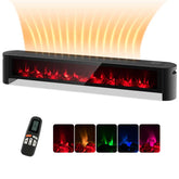 1400W Electric Baseboard Heater with Remote, 6 Adjustable Realistic 3D Flame, IPX4 Waterproof Convection Space Heater for Indoor Use