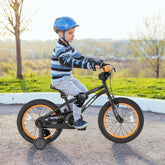 16 Inch Kids Bike Bicycle with Training Wheels & Adjustable Saddle for 4-7 Years Old Boys Girls, Heavy-Duty Steel Frame Children Sport Mtb