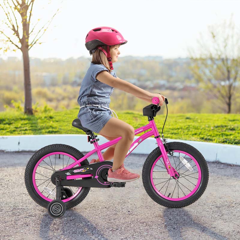 16" Kids Bike for 4-7 Years Old Girls Boys Sport Bicycle with Adjustable Saddle, Training Wheels, Reflectors