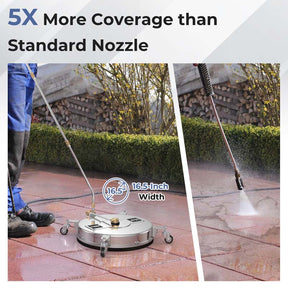 16.5" 2-in-1 Pressure Washer Surface Cleaner w/Casters, 4000 PSI Stainless Steel Undercarriage Pressure Washer Attachment