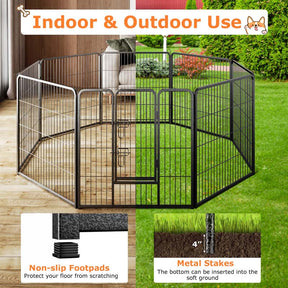 16 Panel 24/32/40" H Dog Playpen with Lock, Heavy Duty Metal Dog Pen with Large Door, Portable Pet Fences for Dogs Outside Garden