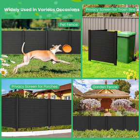 2/4 Panels 48''W x 48''H Decorative Air Conditioner Fence Trash Can Enclosure, Outdoor Privacy Screen PVC Pickets for Garden Patio Lawn