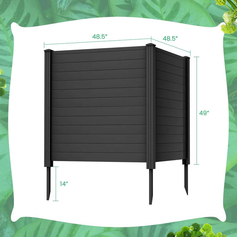 2/4 Panels 48''W x 48''H Decorative Air Conditioner Fence Trash Can Enclosure, Outdoor Privacy Screen PVC Pickets for Garden Patio Lawn