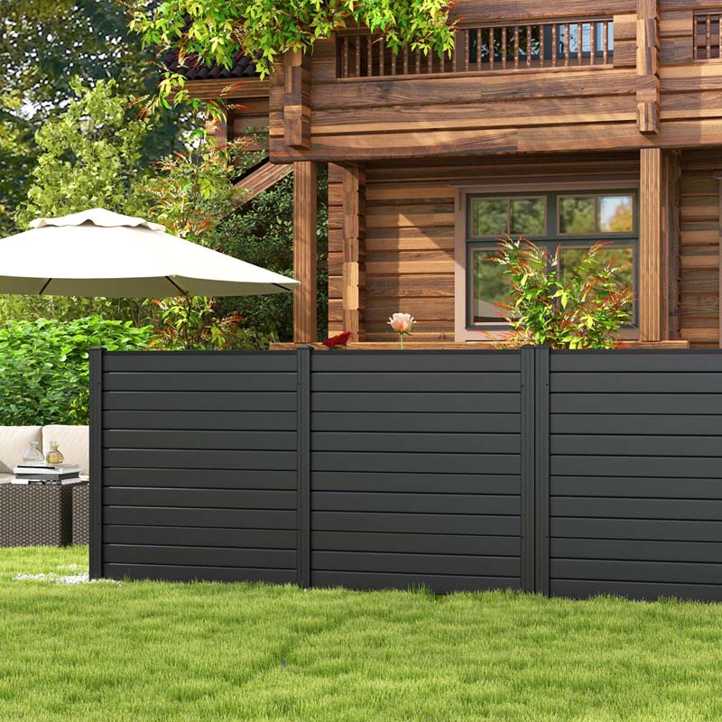 2/4 Panels 48''W x 48''H Decorative Air Conditioner Fence Trash Can Enclosure, Outdoor Privacy Screen PVC Pickets for Garden Patio Lawn