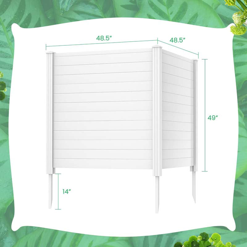 2/4 Panels 48''W x 48''H Decorative Air Conditioner Fence Trash Can Enclosure, Outdoor Privacy Screen PVC Pickets for Garden Patio Lawn