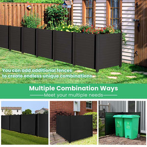 2/4 Panels 48''W x 48''H Decorative Air Conditioner Fence Trash Can Enclosure, Outdoor Privacy Screen PVC Pickets for Garden Patio Lawn