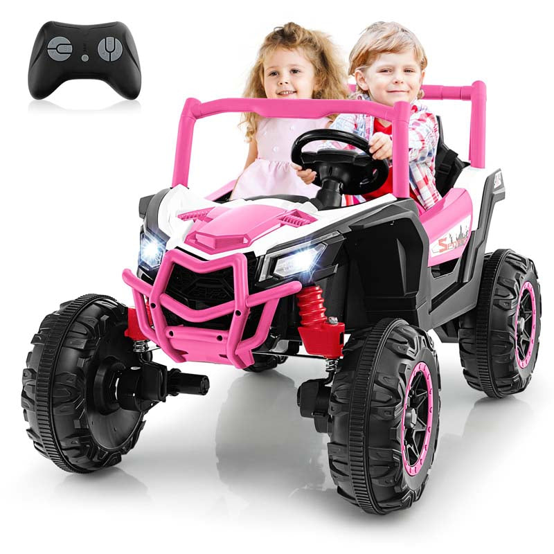 4WD/2WD 2-Seater Kids Ride on UTV, 24V Battery Powered Electric Toy Car with Remote Control, Suspension Spring