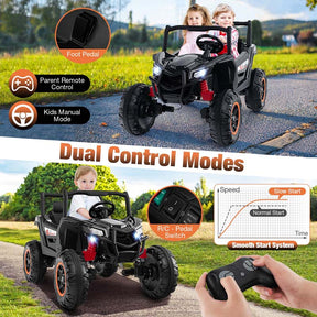 4WD/2WD 2-Seater Kids Ride on UTV, 24V Battery Powered Electric Toy Car with Remote Control, Suspension Spring