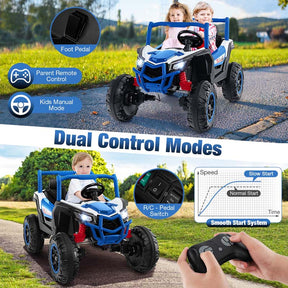 4WD/2WD 2-Seater Kids Ride on UTV, 24V Battery Powered Electric Toy Car with Remote Control, Suspension Spring