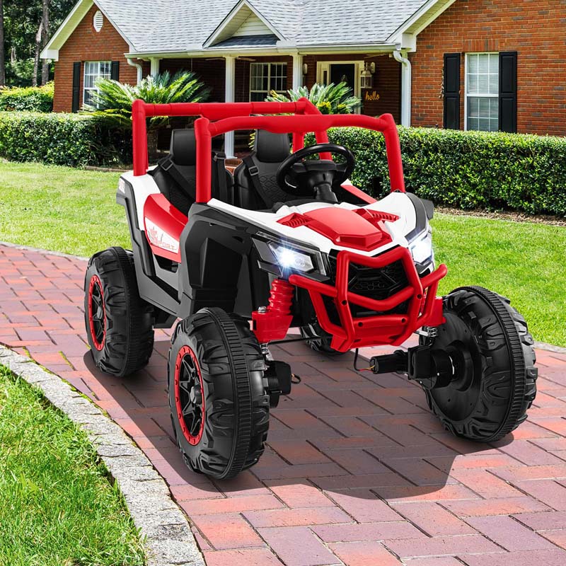 4WD/2WD 2-Seater Kids Ride on UTV, 24V Battery Powered Electric Toy Car with Remote Control, Suspension Spring