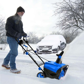 20" 120V 15A Walk-Behind Snow Thrower w/LED Headlights & 180° Rotating Chute, 10" Depth Clearing Path, Electric Snow Blower for Driveway