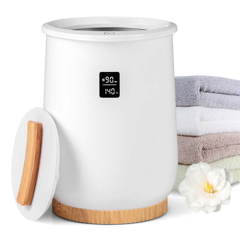 20L Towel Warmer Bucket for Bathroom, Hot Towel Heater with LED Screen, Wood Handle, Fragrant Disc Holder, Blanket Warmer for Pajamas, Bathrobes