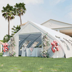 20 x 40 FT Peach Shaped Party Tent Heavy Duty Outdoor Wedding Canopy Tent with 12 Windows, Sidewalls, Zippered Doors